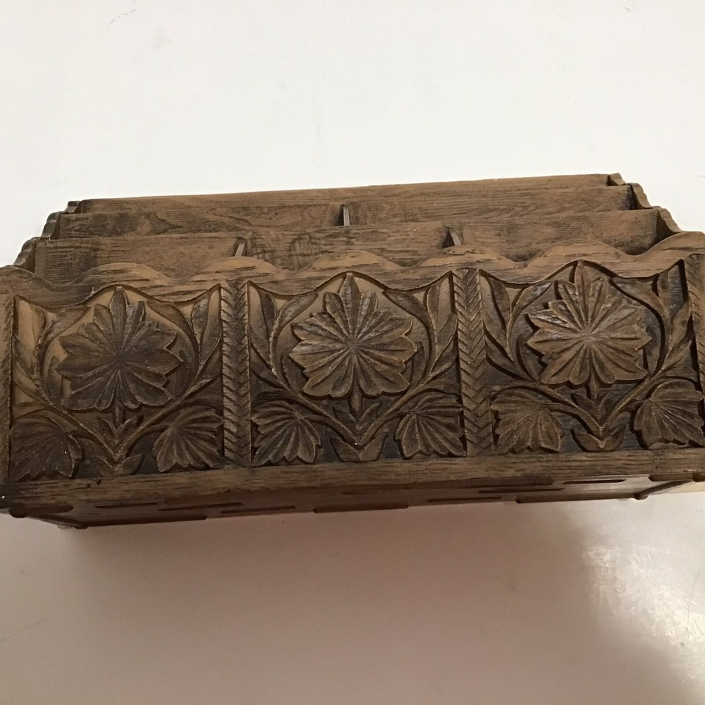 Vintage style Wood Desk Organizer Boho‎ Style Letter Holder Hang Or Sit - Picture 6 of 10